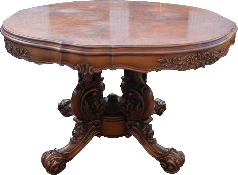 Item No - Fy-1527 - Antique Round Table Set Clipart (977x977), Png Download