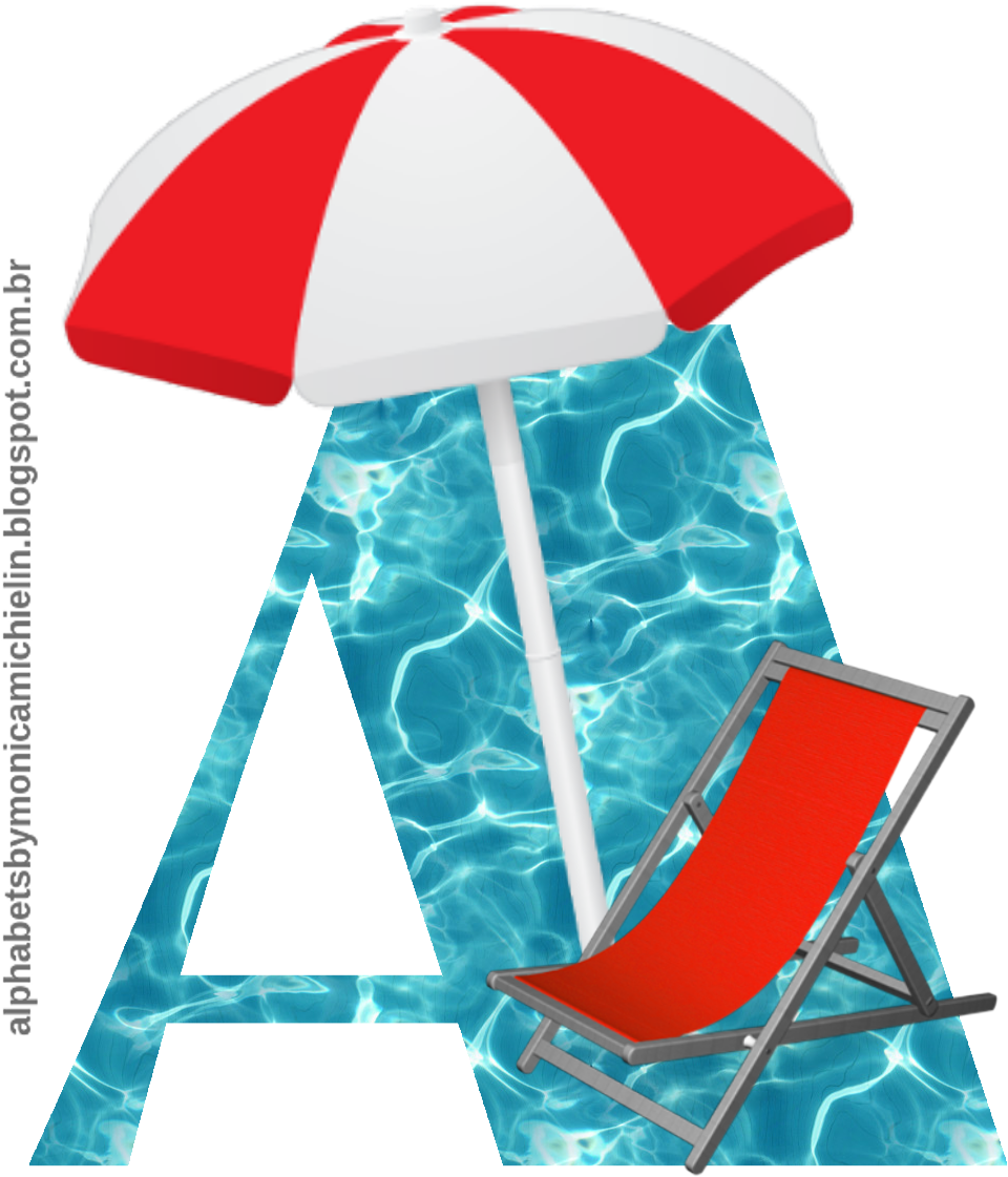 Piscina Com Cadeira E Guarda-sol Alfabeto Png, Swimming - Illustration Clipart (1000x1160), Png Download