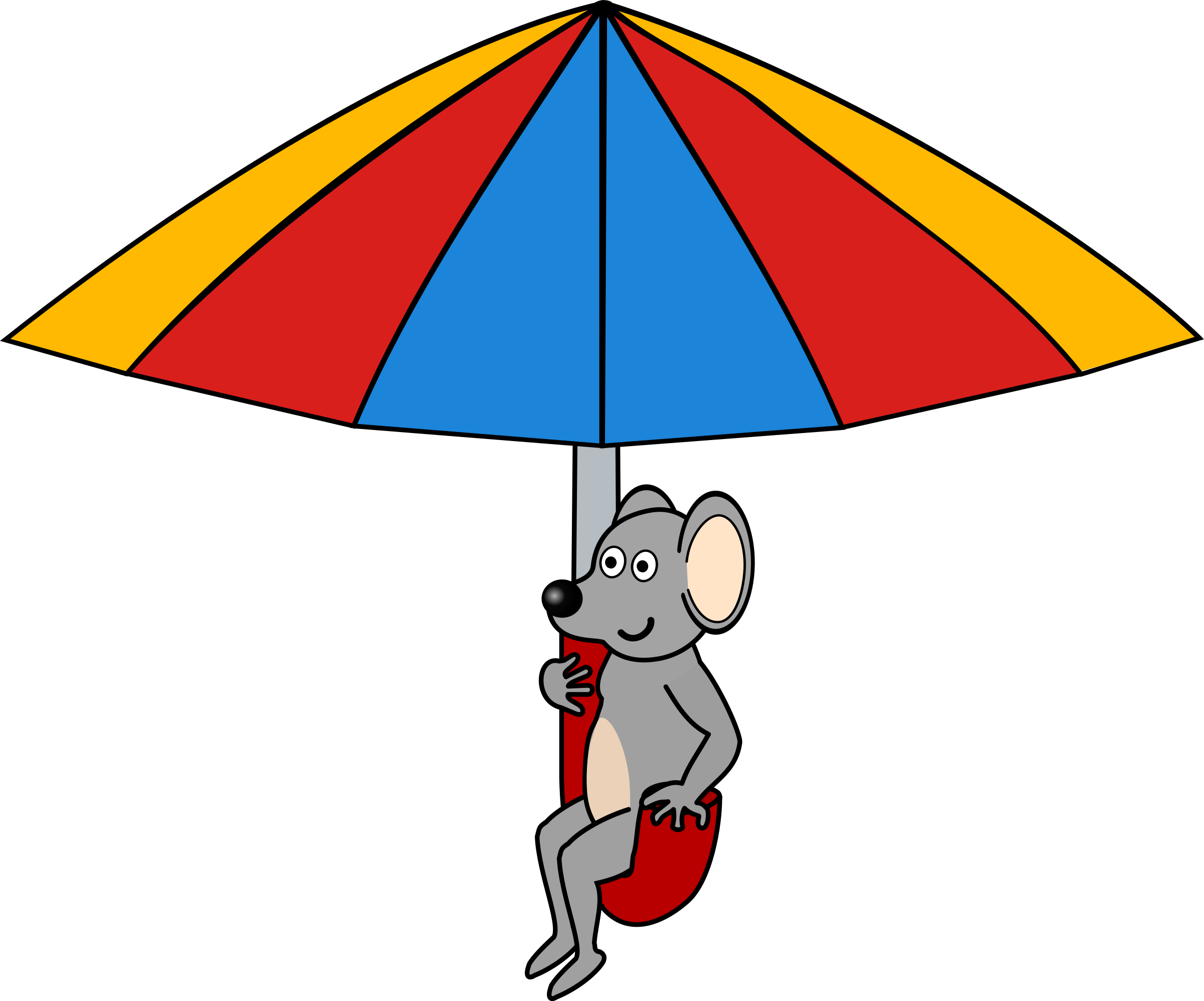 Umbrella Clip Arts - Mouse With Umbrella - Png Download (2400x1995), Png Download