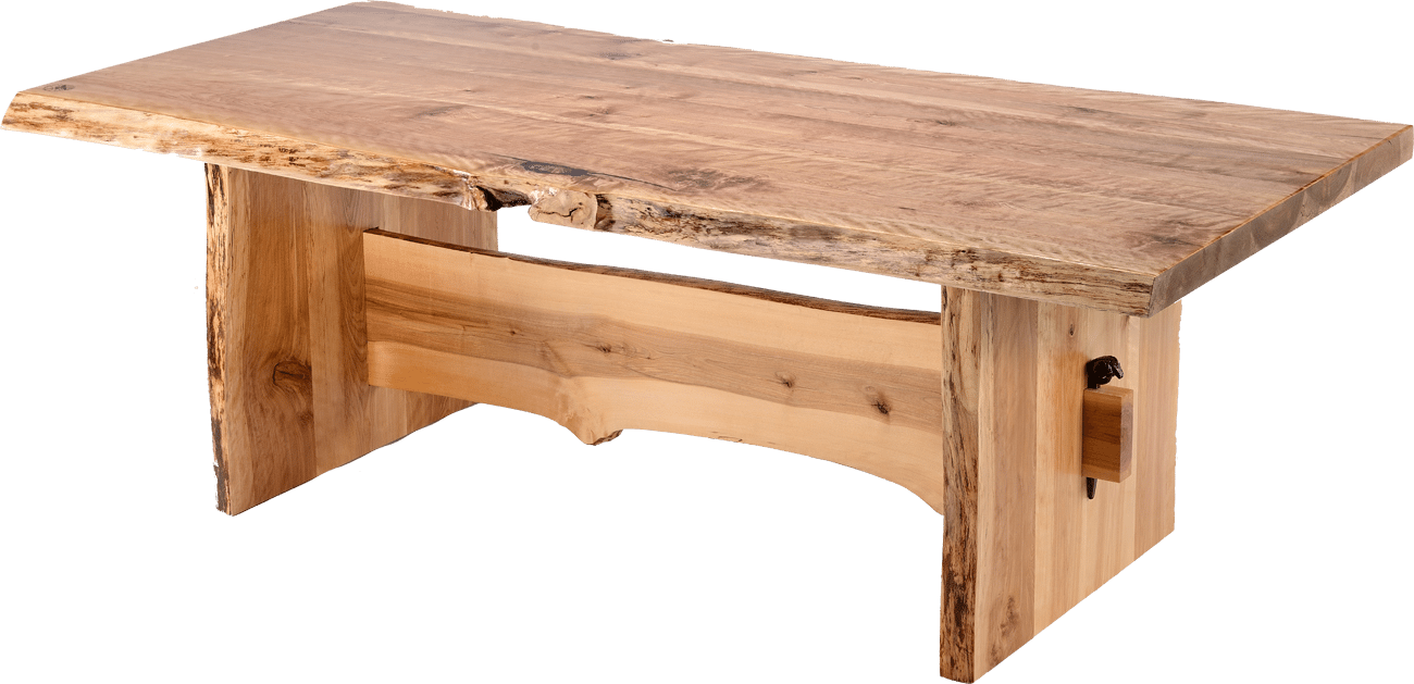 The Ancestral Is A Solid Wood Table With Wrought-iron - Table En Bois Clipart (1300x629), Png Download