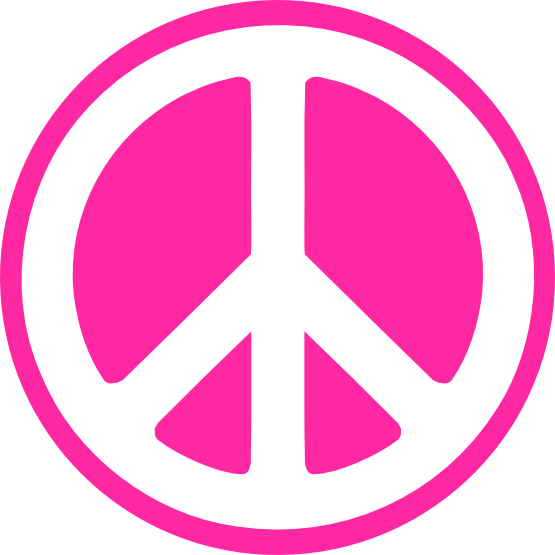 Peace Sign Silhouette - Peace Sign Pink Clipart (555x555), Png Download