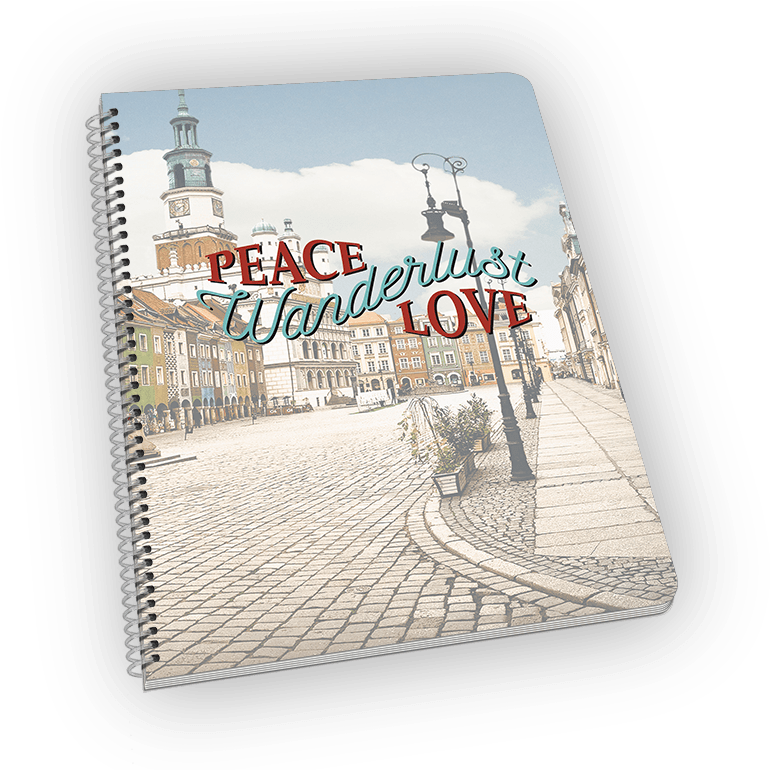 Peace, Love, Wanderlust Notebook Clipart (770x770), Png Download