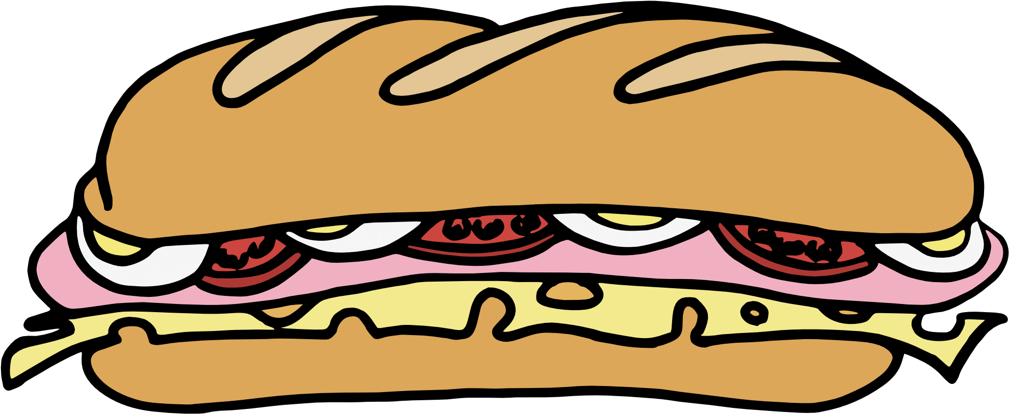 Sub Sandwich Clip Art , Png Download Transparent Png (1980x813), Png Download