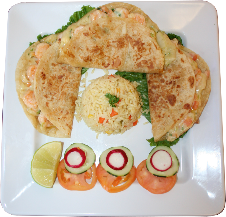 Quesadilla De Camaron - Jeon Clipart (900x781), Png Download