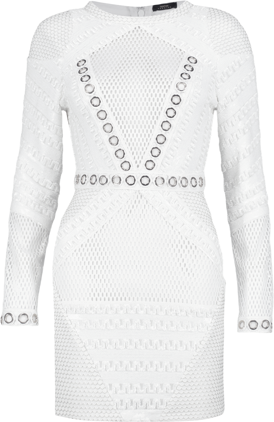 Premium Mia Fishnet & Eyelet Bodycon £70 - Woolen Clipart (1000x1500), Png Download