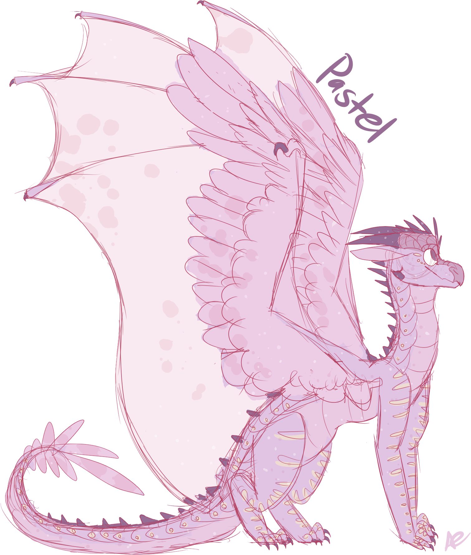 Wings Clipart Pastel - Dragon - Png Download (1690x1949), Png Download
