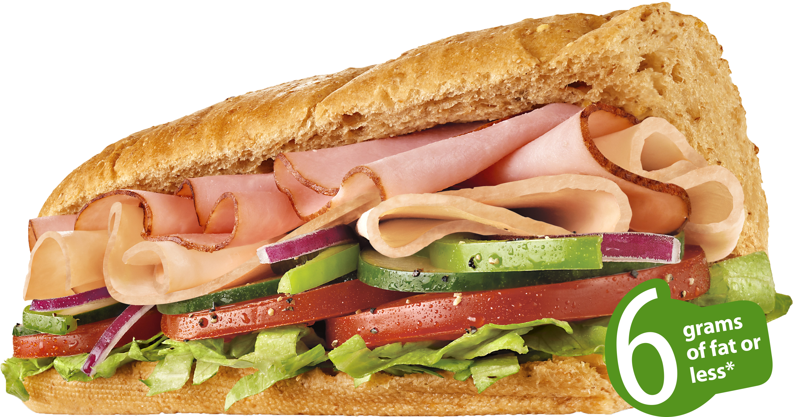 Imagine Freshly Baked Bread Stuffed With Tender Sliced - Subway Singapore Turkey Breast And Ham Calories Clipart (3360x1833), Png Download