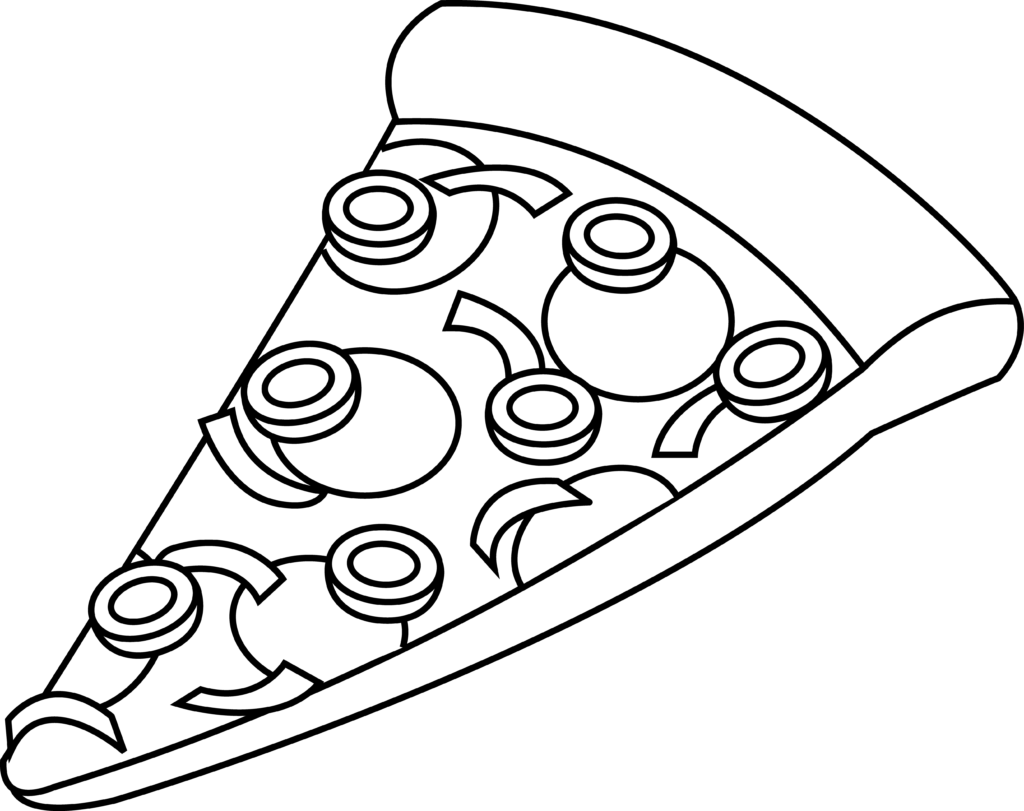 Png Pizza Black And White Clipart 6398 5341 Bow - Pizza Clipart Black And White Transparent Png (1024x811), Png Download