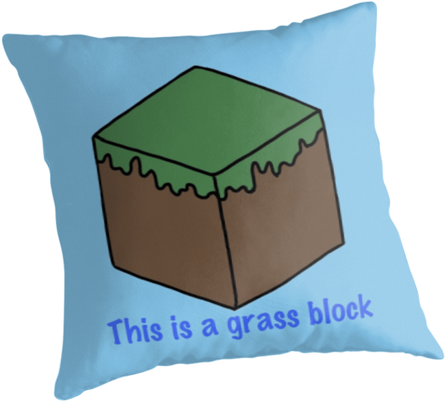 Minecraft Grass Block Design - Cushion Clipart (875x875), Png Download