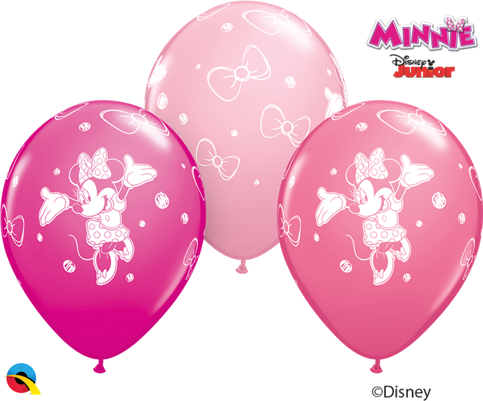 Minnie Mouse Assorted Pinks 11" Latex Balloons - Minnie Mouse Balloon Philippines Clipart (600x600), Png Download