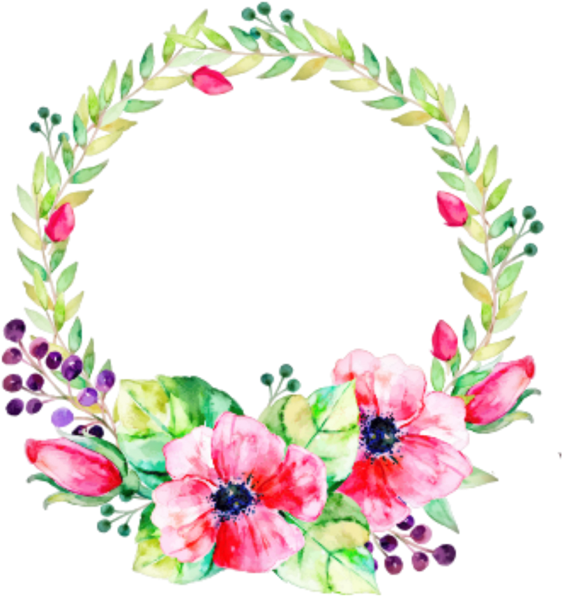 Kpop Flower Circle Frame Border Overlap Roses Clipart (1024x1024), Png Download