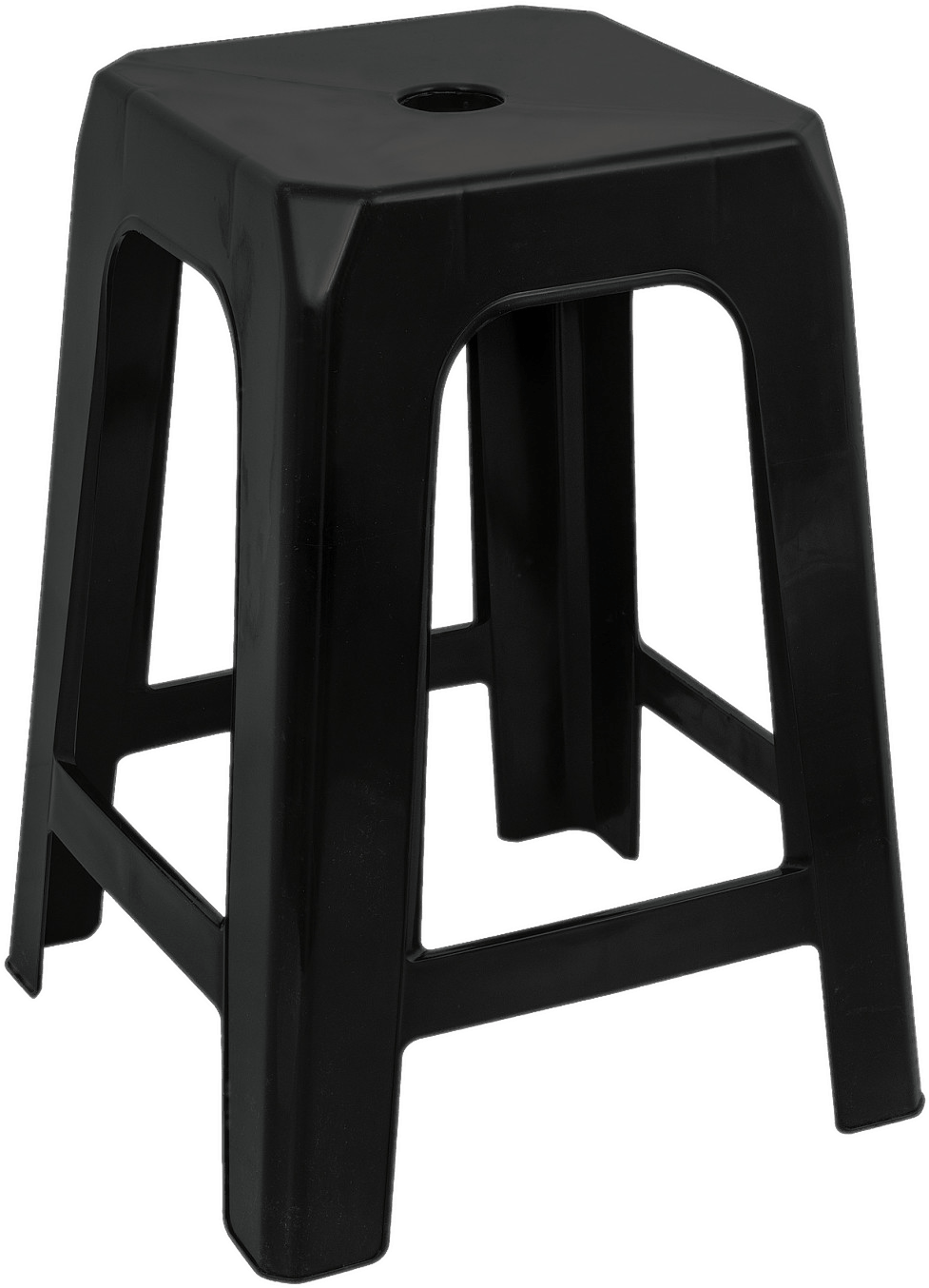Black Plastic Stool - Plastic Stool Png Clipart (1460x1500), Png Download