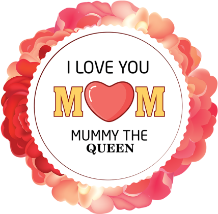Mother Day Badge With Flower Circular Floral Ai File - Love Clipart (640x640), Png Download