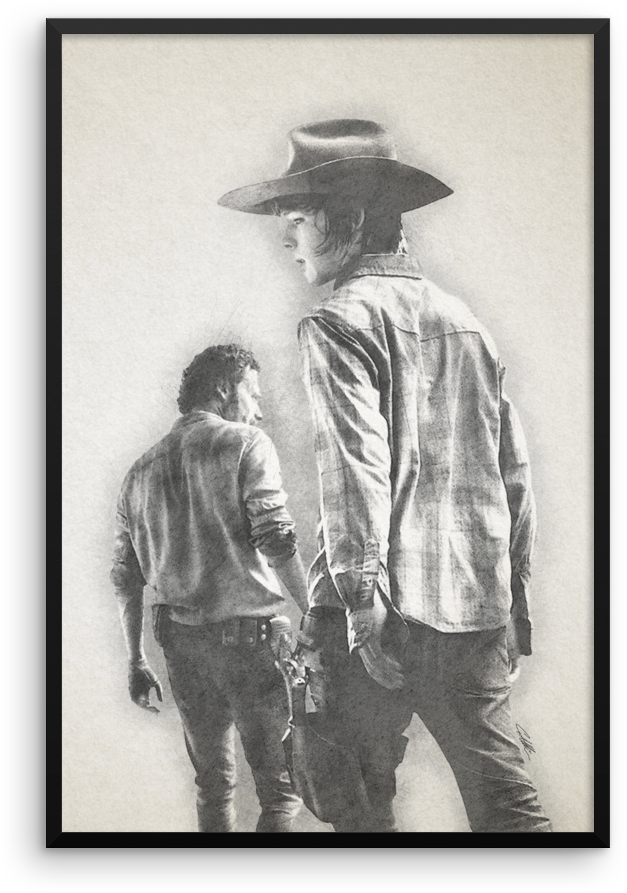 Carlandrickpencil Mockup Wall Original - Carl The Walking Dead Todas Clipart (1000x1000), Png Download