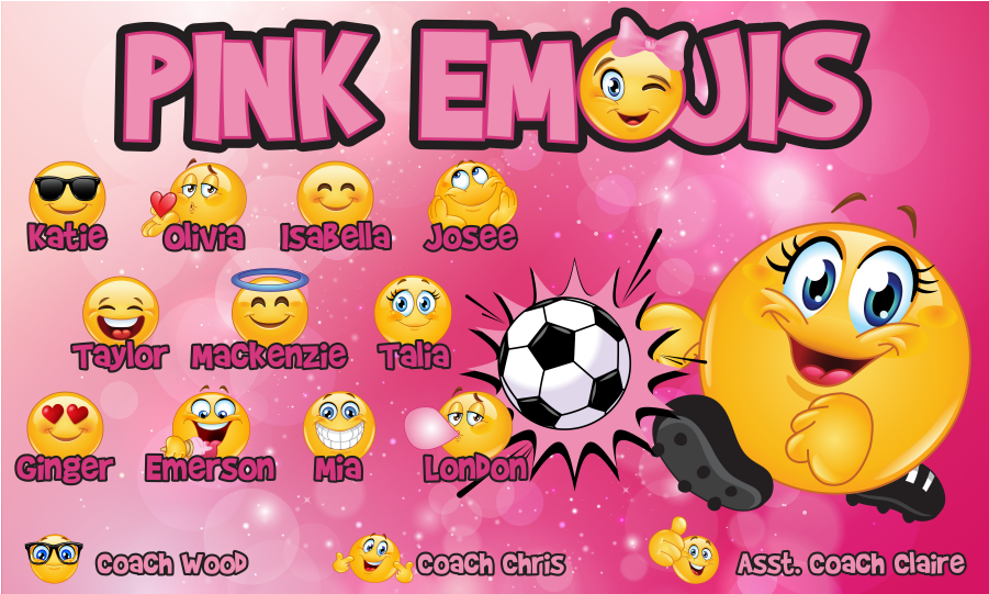 3'x5′ Vinyl Banner Pink Emojis - Pink Emojis Clipart - Large Size Png ...