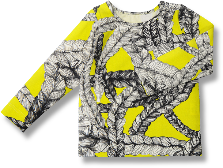 Long Sleeve Shirt Pau Braid Dark Yellow 80 140cm - Vimma Letti Kangas Clipart (800x800), Png Download