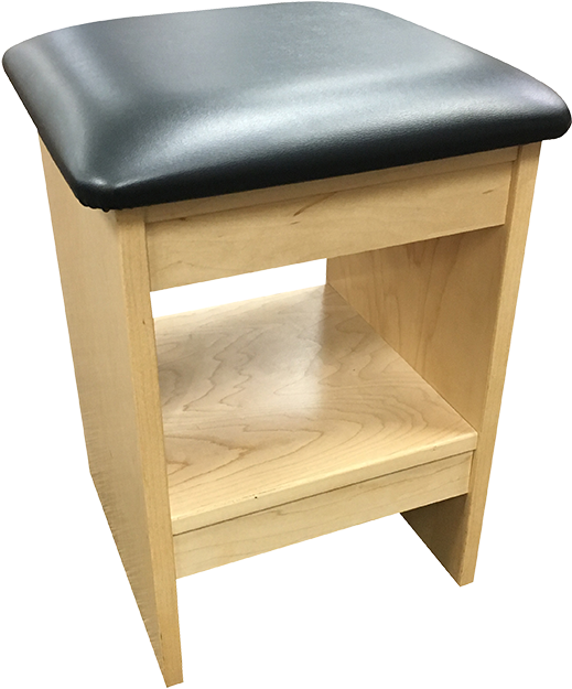 Economy Wood Locker Room Stool - Bar Stool Clipart (575x720), Png Download