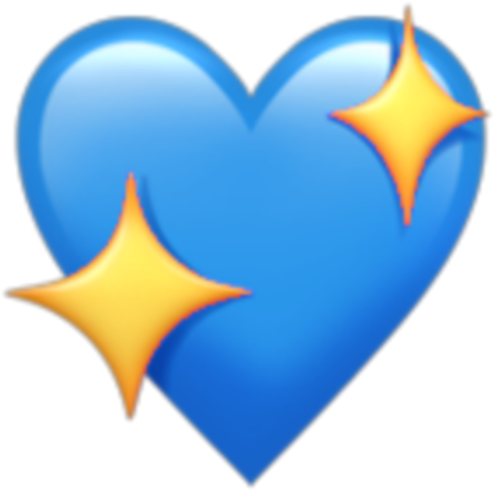 Sticker Heart Blue Star Emoji Kawaii Tumblr Png Love - Apple Heart Emoji Clipart (1080x1080), Png Download