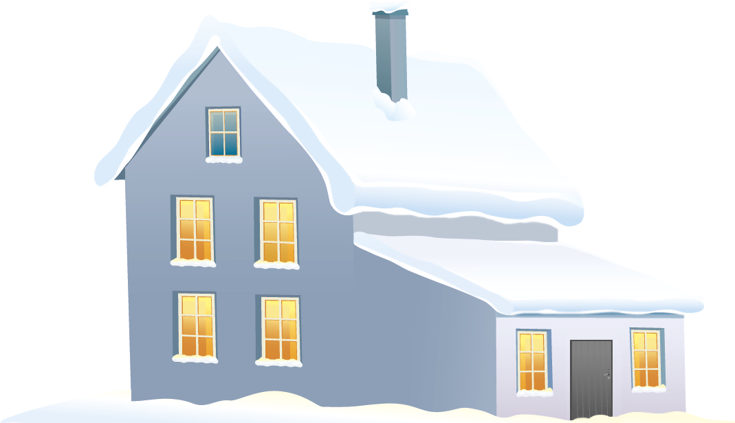 Winter House Clipart - Winter House Picture Png Transparent Png (1068x655), Png Download