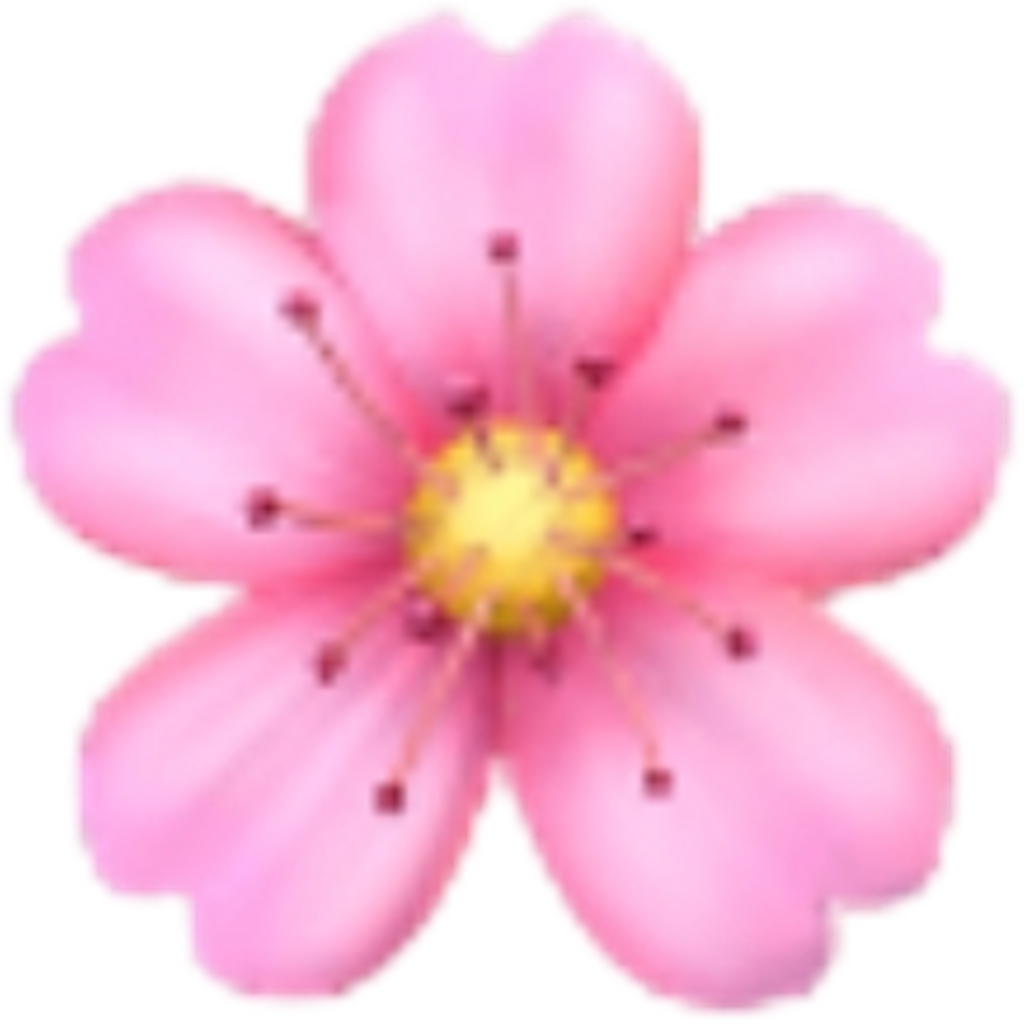 Flower Sakura Emoji Emojis Rose Sticker Ios Iphone - Cherry Blossom Emoji Png Clipart (1024x1024), Png Download