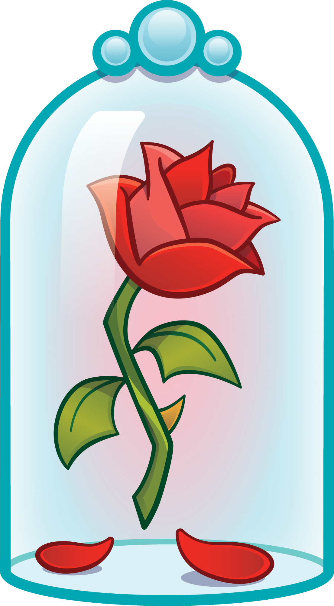 Disney's Emoji - Cartoon Beauty And The Beast Flower Clipart (1105x2008), Png Download