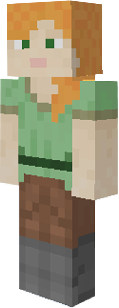 Minecraft Alex Png - Alex En Minecraft Clipart (500x1000), Png Download