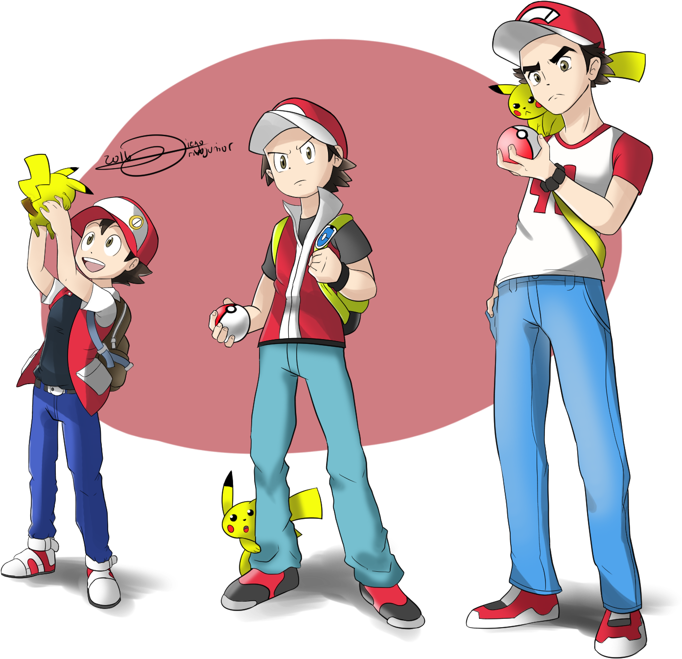 Pokémon Sun And Moon Pokémon Red And Blue Pokémon Heartgold - Pokemon Trainer Red Original Clipart (1465x1522), Png Download