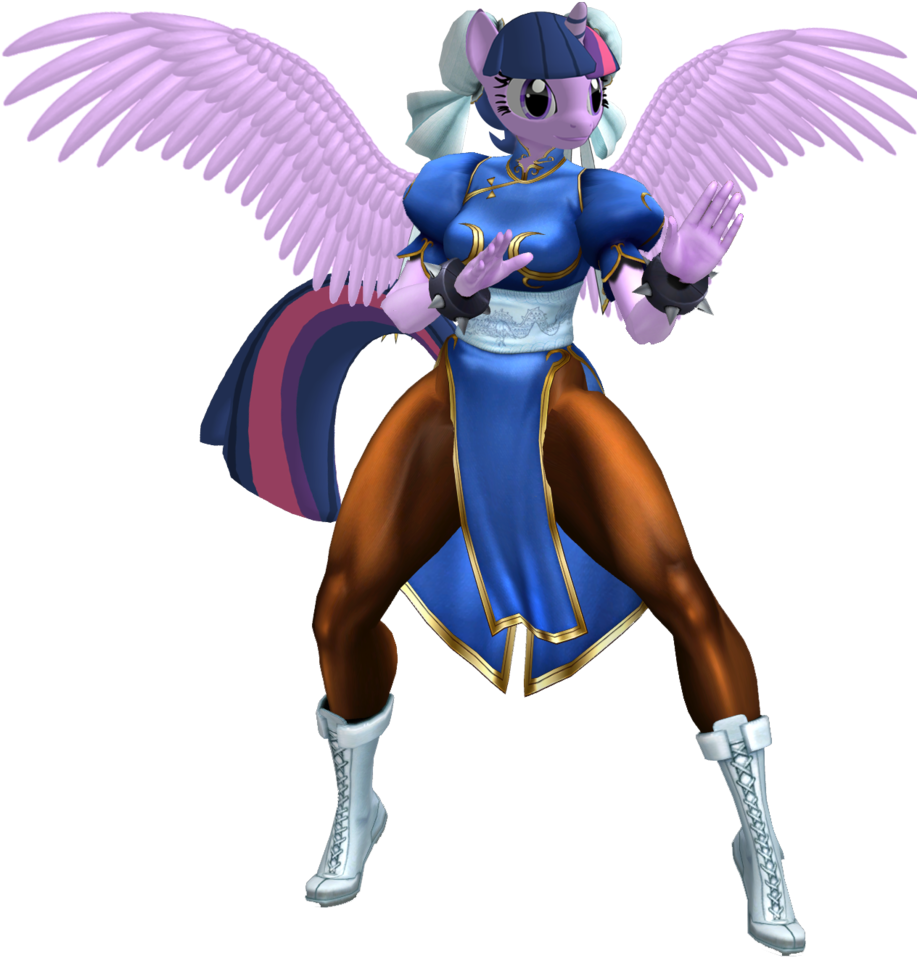 3d, Anthro, Chun Li, Clothes, Pantyhose, Safe, Simple - Chun Li Twilight Sparkle Clipart (930x1024), Png Download