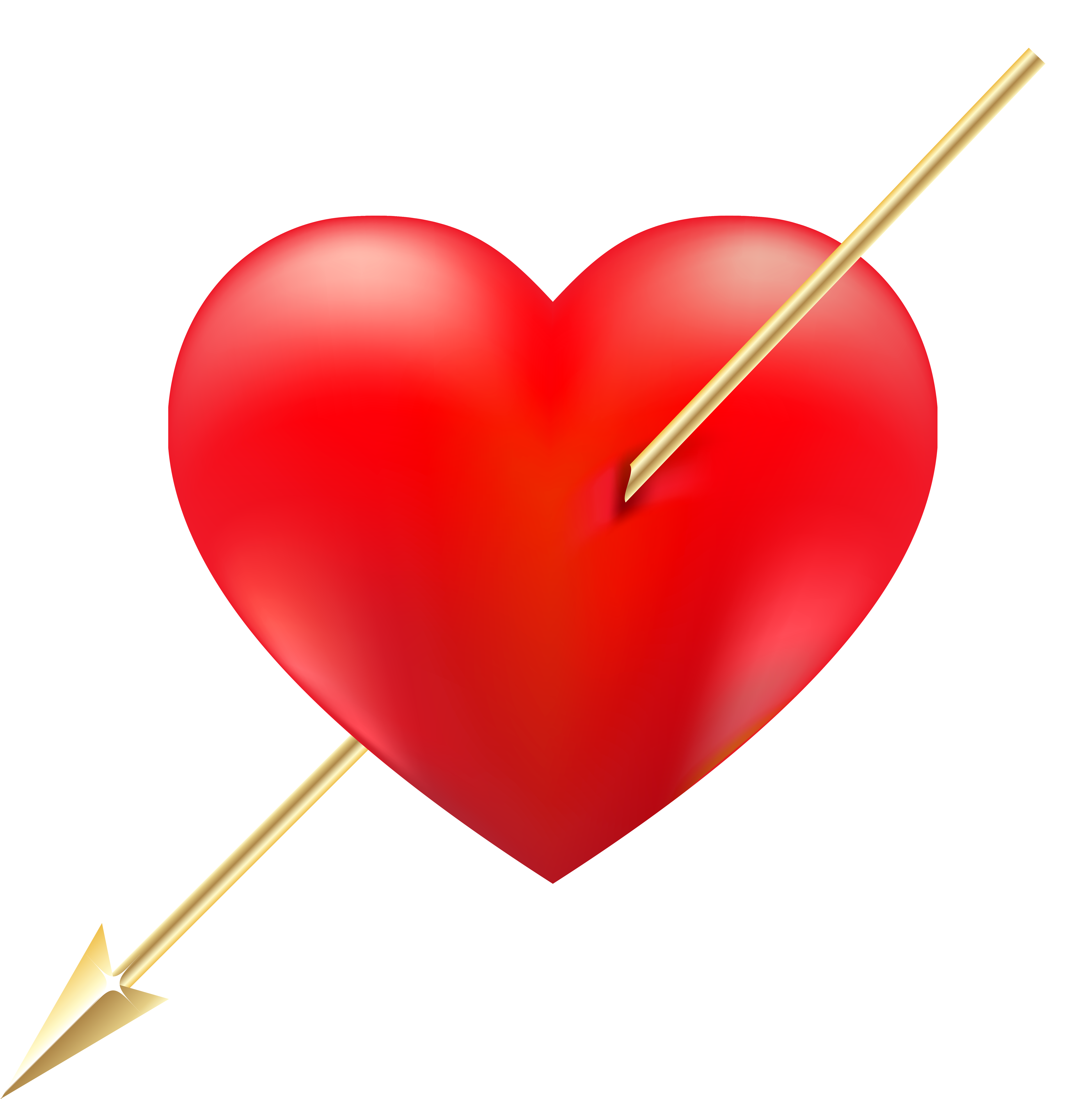 Red Heart With Arrow Png Clipart - Heart Png For Picsart Transparent Png (5000x5033), Png Download