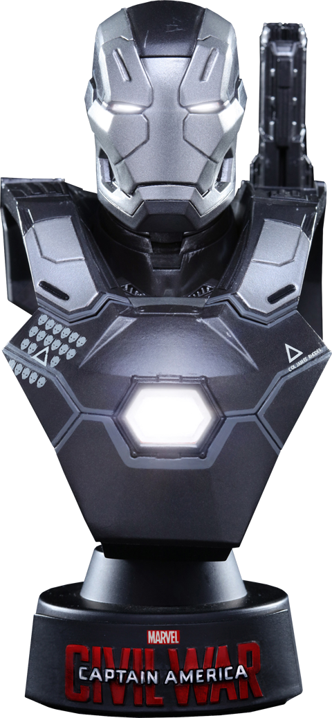 War Machine Mark Iii - War Machine Civil War Bust Hot Toys Clipart (480x1037), Png Download