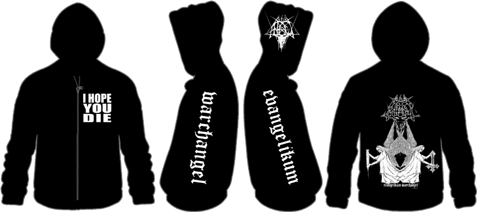 The Evangelikum Warchangel Hope You Die - Hoodie Clipart (1037x476), Png Download