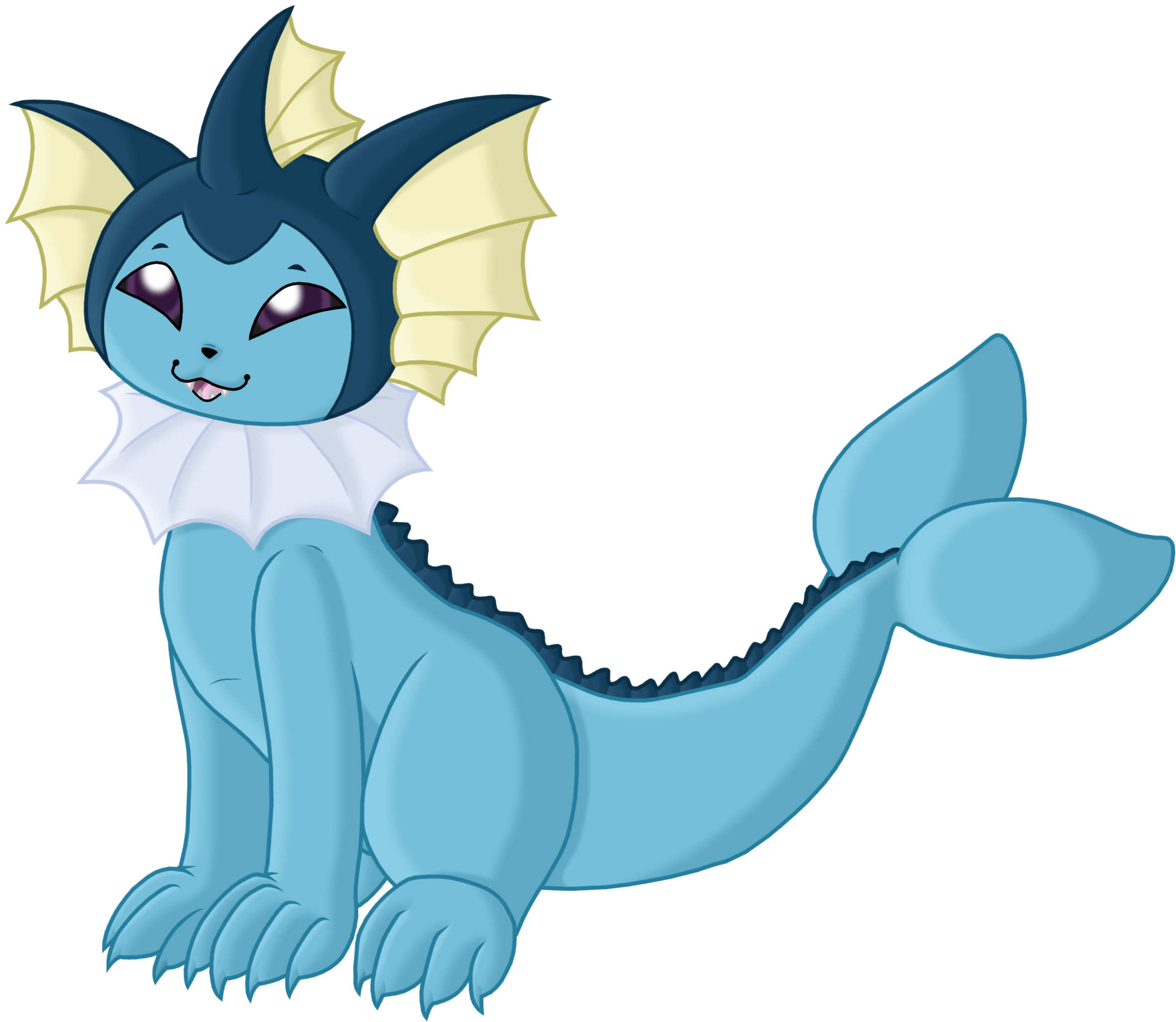 Vaporeon - Cartoon Clipart (2400x2094), Png Download