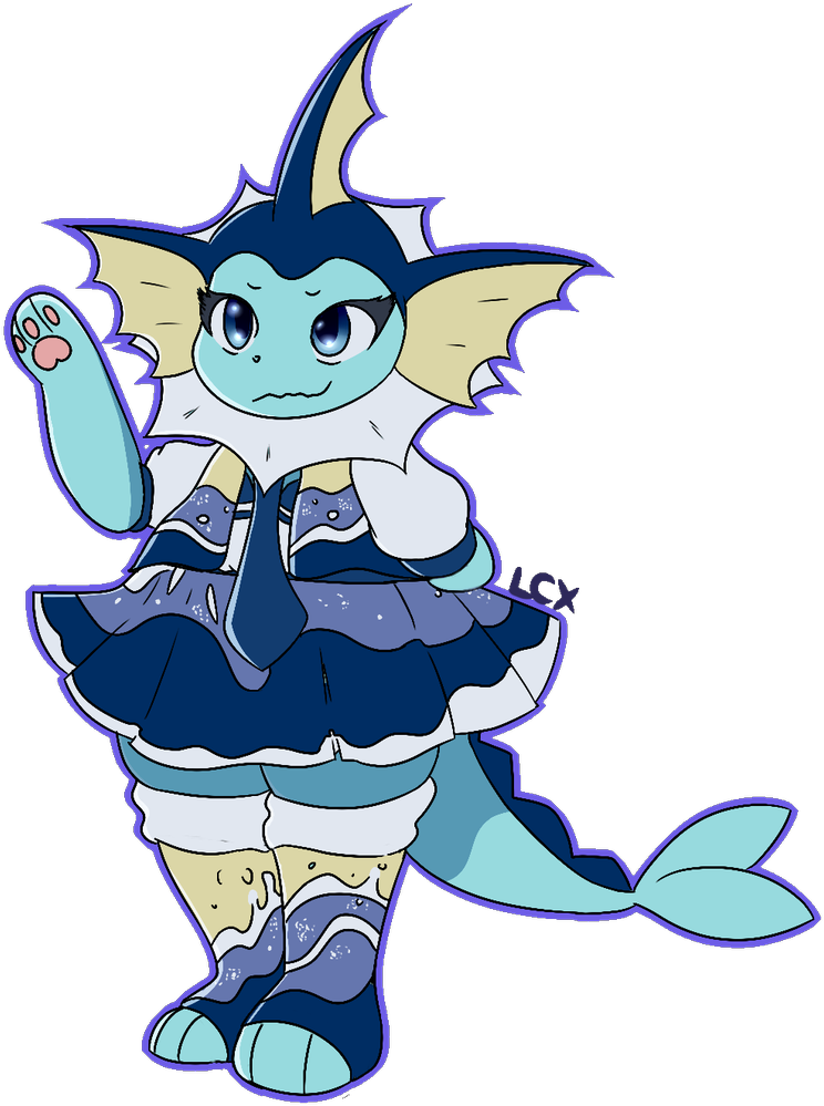 Vellen On Twitter - Vaporeon In A Dress Clipart (952x1200), Png Download