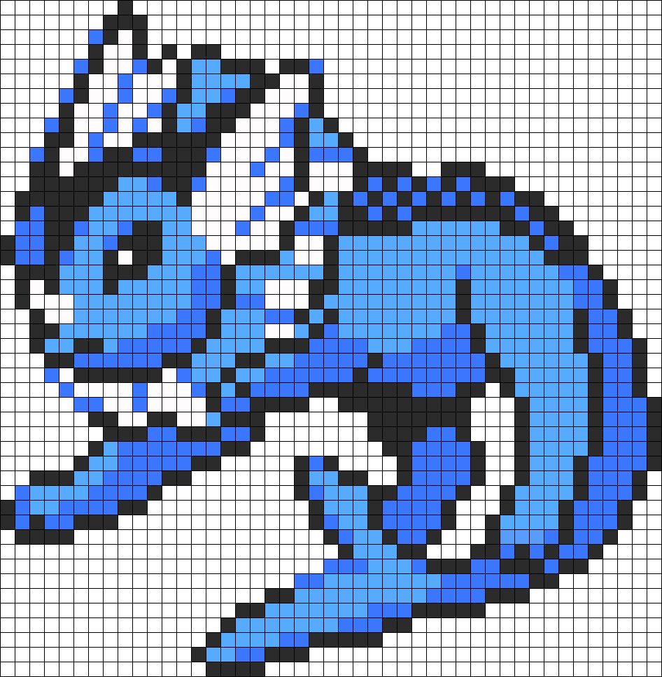 Vaporeon 134 Perler Bead Pattern / Bead Sprite - Minecraft Vaporeon Pixel Art Clipart (946x967), Png Download