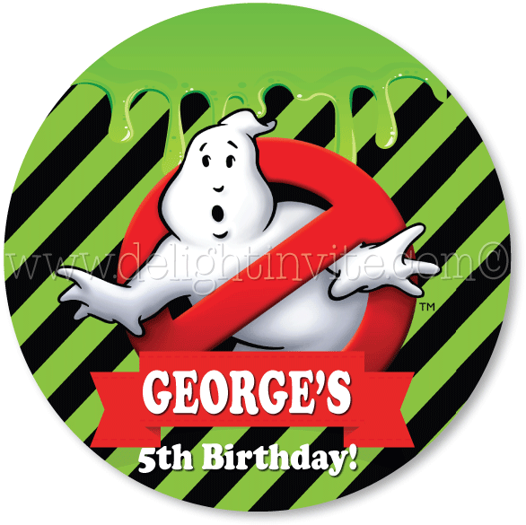 Ghostbusters Favor Tags - Stickers Ghostbuster Png Clipart (612x612), Png Download