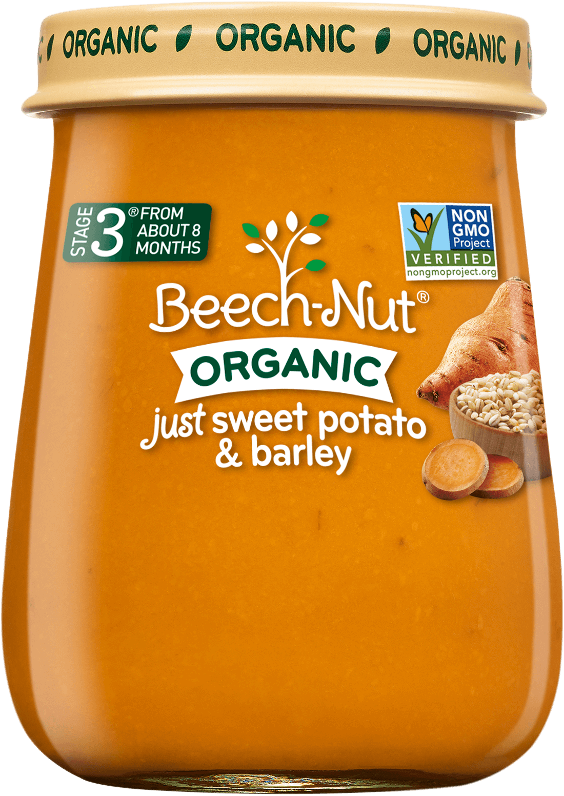 Organic Just Sweet Potato & Barley Jar - Beechnut Pumpkin Baby Food Clipart (1100x1552), Png Download