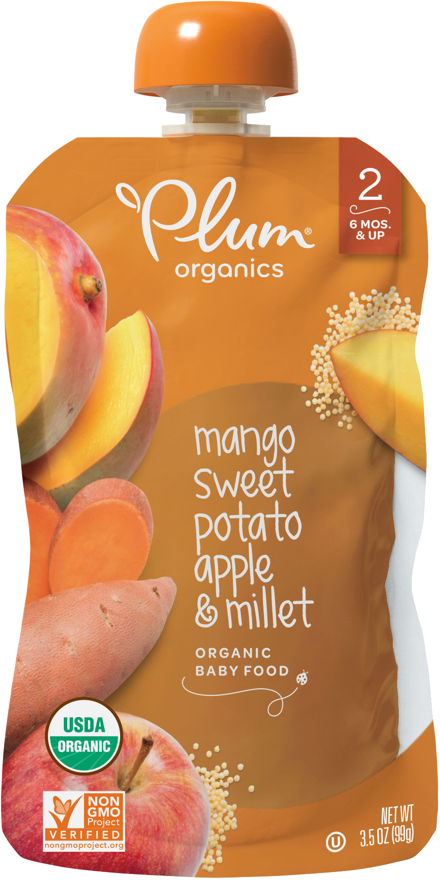 Mango, Sweet Potato, Apple & Millet - Baby Food Packaging Clipart (2000x2000), Png Download