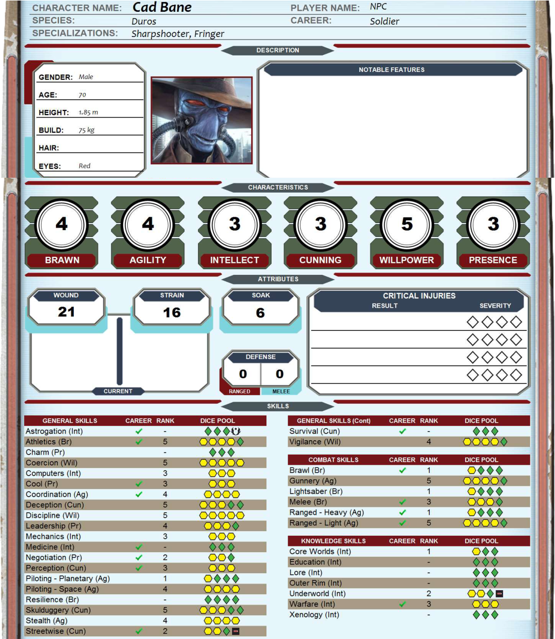 Cad Bane Infosheet 1 - Cad Bane Clipart (1224x1584), Png Download