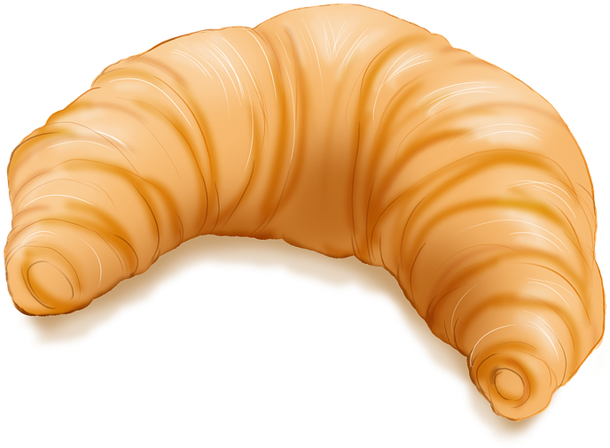 Croissant - Food Drawing Transparent Background Clipart (960x668), Png Download