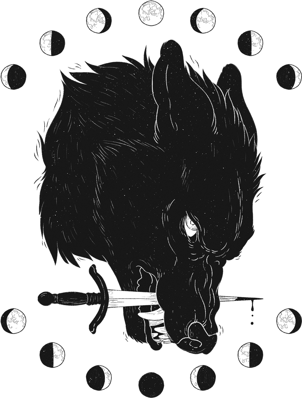 Gray Wolf Art Museum Drawing Black Depression - Transparent Black Wolf Art Clipart (500x659), Png Download