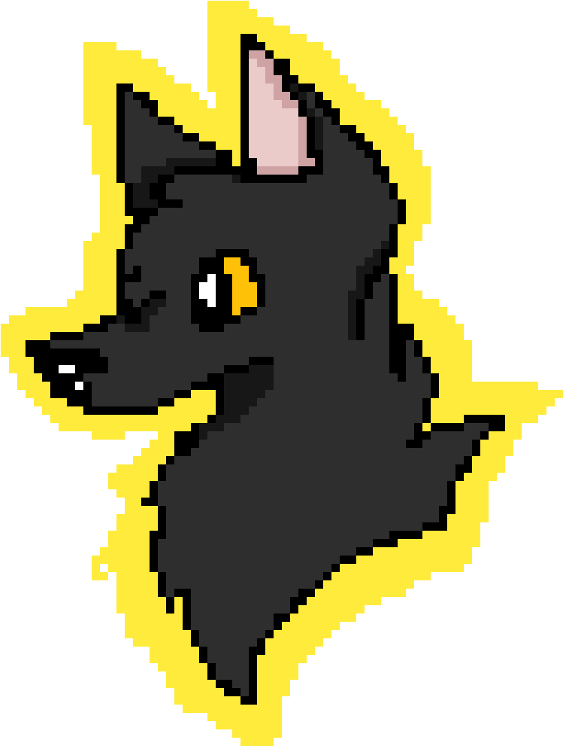 Black Wolf With Gold Eyes - Dog Clipart (1200x1200), Png Download