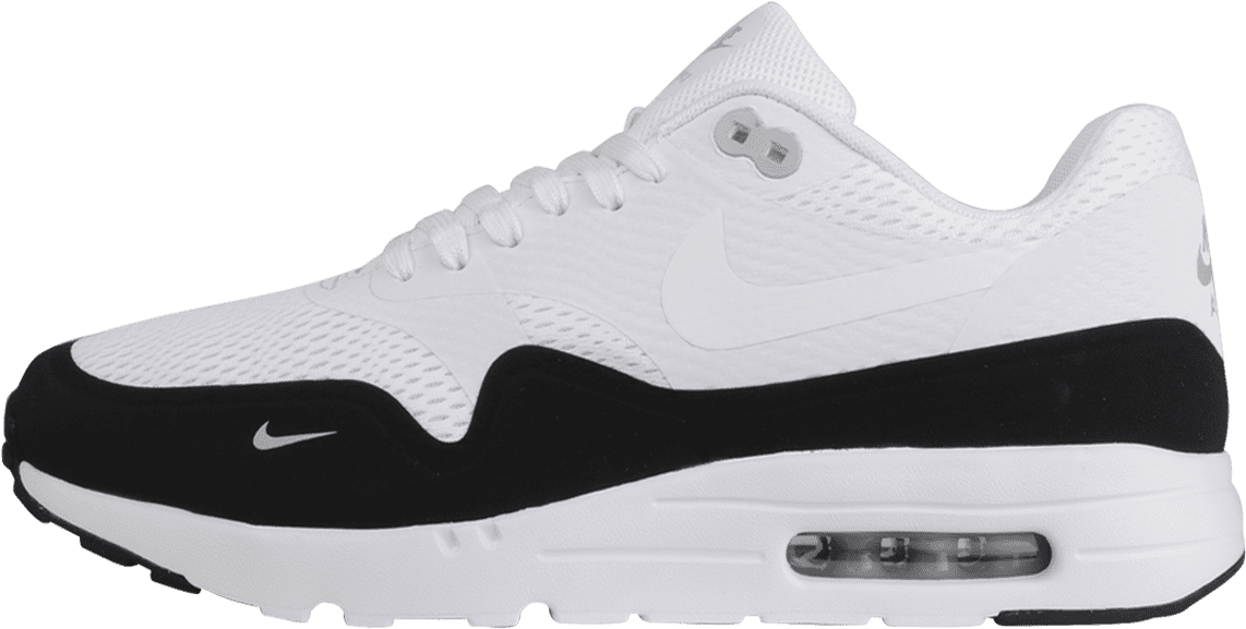 Nike Air Max 1 Ultra Essential White / White / Black - Sneakers Clipart (1200x1308), Png Download