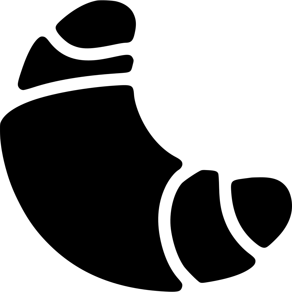 Png File Svg - Croissant Silhouette Png Clipart (980x982), Png Download