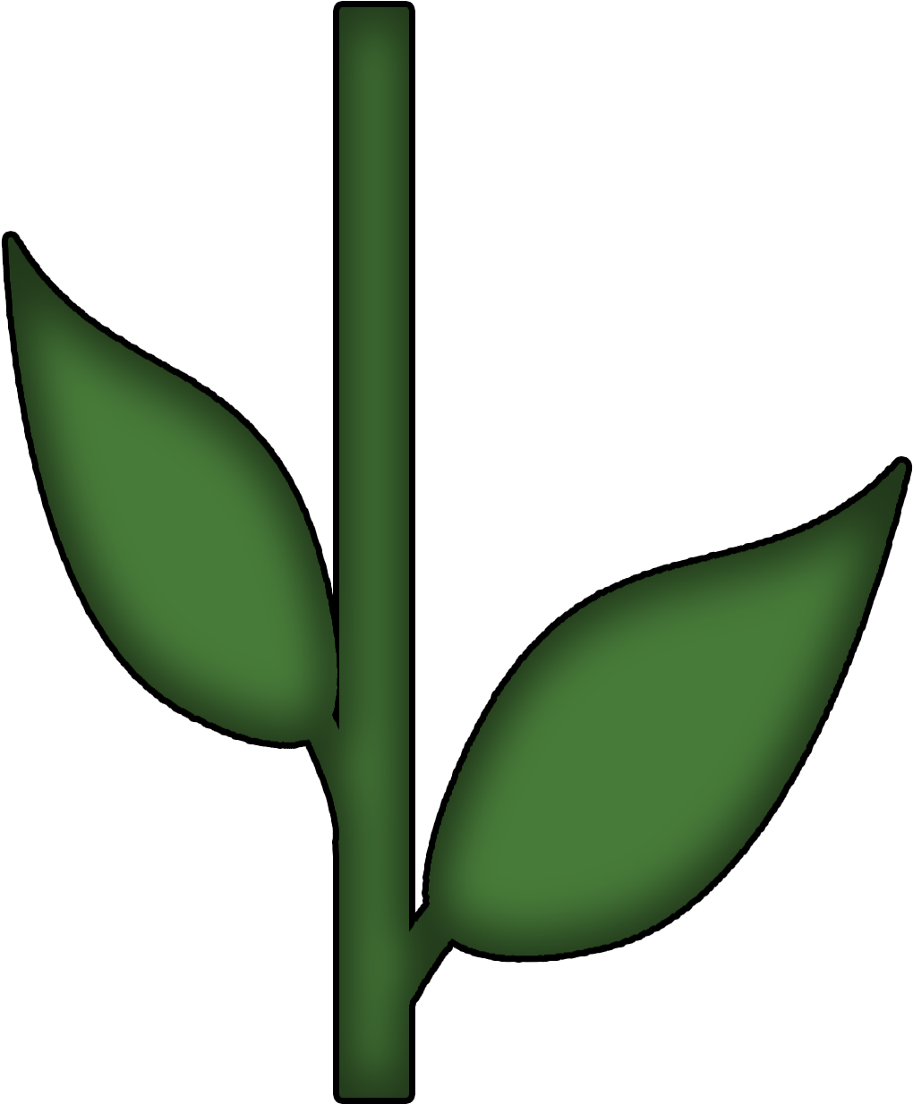 28 Collection Of Flower Stem Clipart - Flower Stem And Leaf - Png Download (1074x1314), Png Download