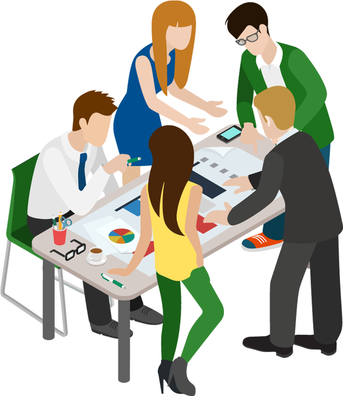 Cartoon Business People Having Meeting - Business Meeting Clipart Png Transparent Png (700x810), Png Download