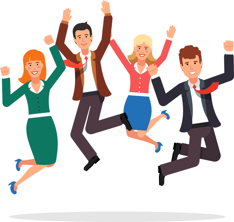 Happy Business People Jumping , Png Download - Happy Business People Jumping Clipart (758x720), Png Download
