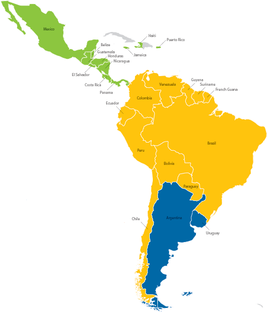 Central America / South America Teejet Offices , Png - South America Gdp Per Capita Map Clipart (526x615), Png Download
