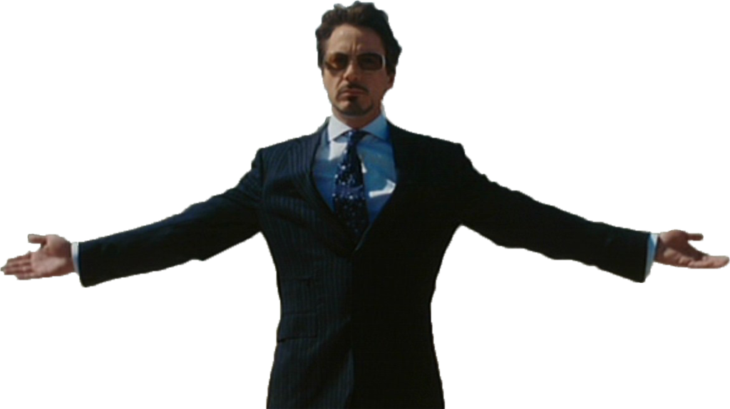 Tony Stark Png - Man With Open Hands Clipart (1024x574), Png Download