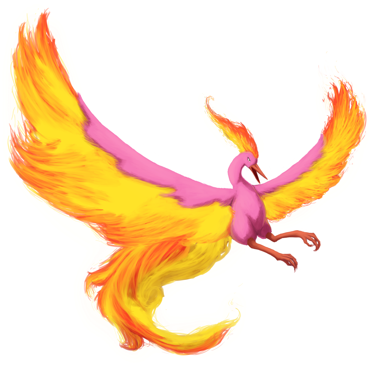 Moltres Shiny - Illustration Clipart (1280x1280), Png Download