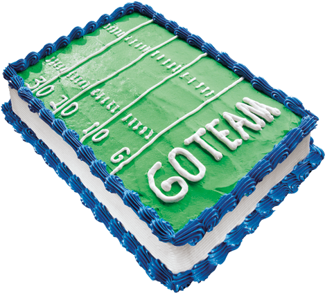 Football Field Square Cake - Carvel Football Cake Clipart (600x600), Png Download